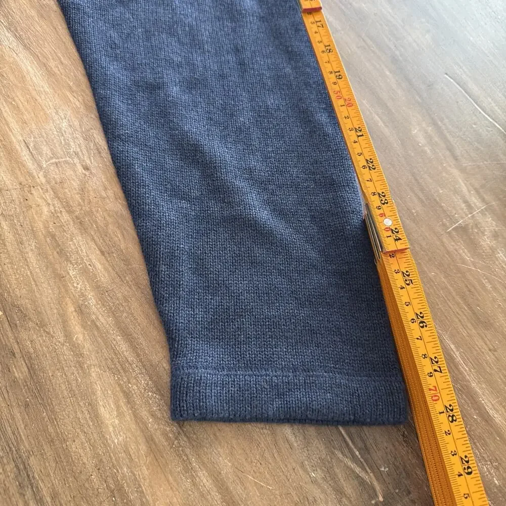 ECOTHS Organic Cotton Sweater Mans 2XL Long Sleeve Navy Blue 1/4 Zip Pullover